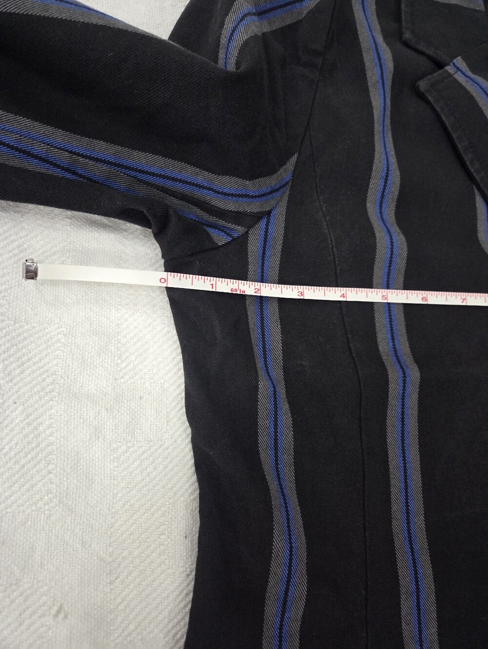 NWT Old Navy Vertical Striped Cotton Stretch Blazer Jacket Blue Black - XL - Picture 6 of 9